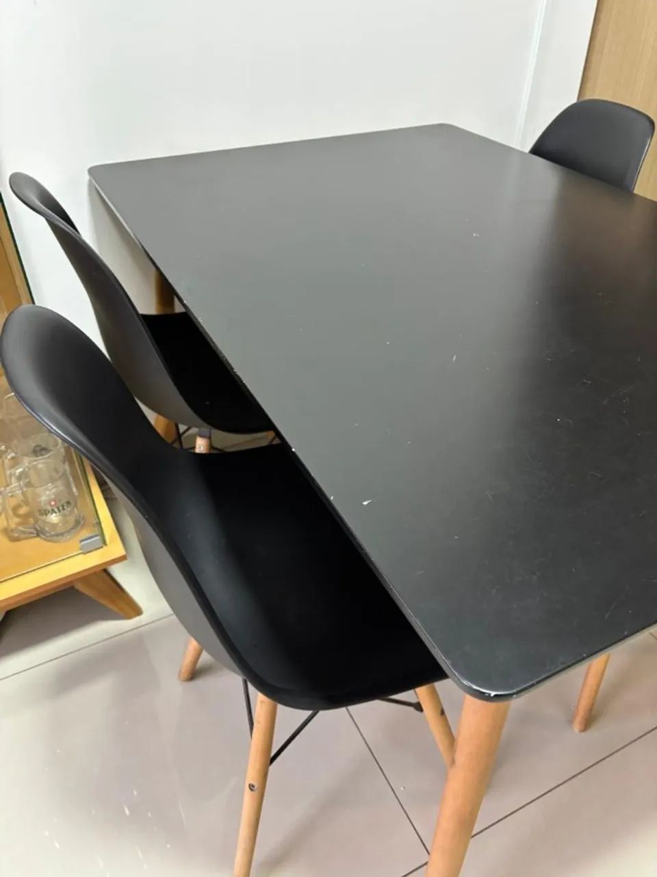 Mesa de jantar retangular preta - Foto 5