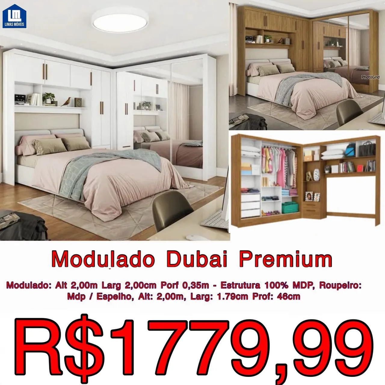 Guarda Roupa Casal Modulado Dubai Premium 