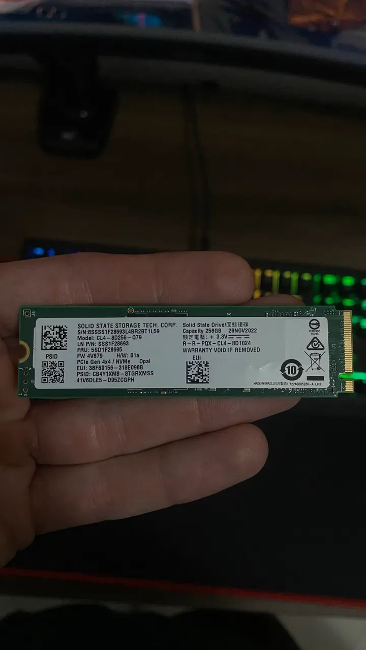 SSD NVME 256gb