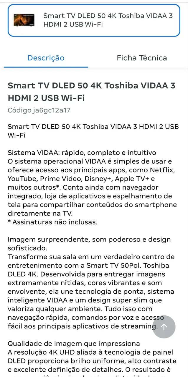 Tv Smart 50 Toshiba 4K - Foto 2