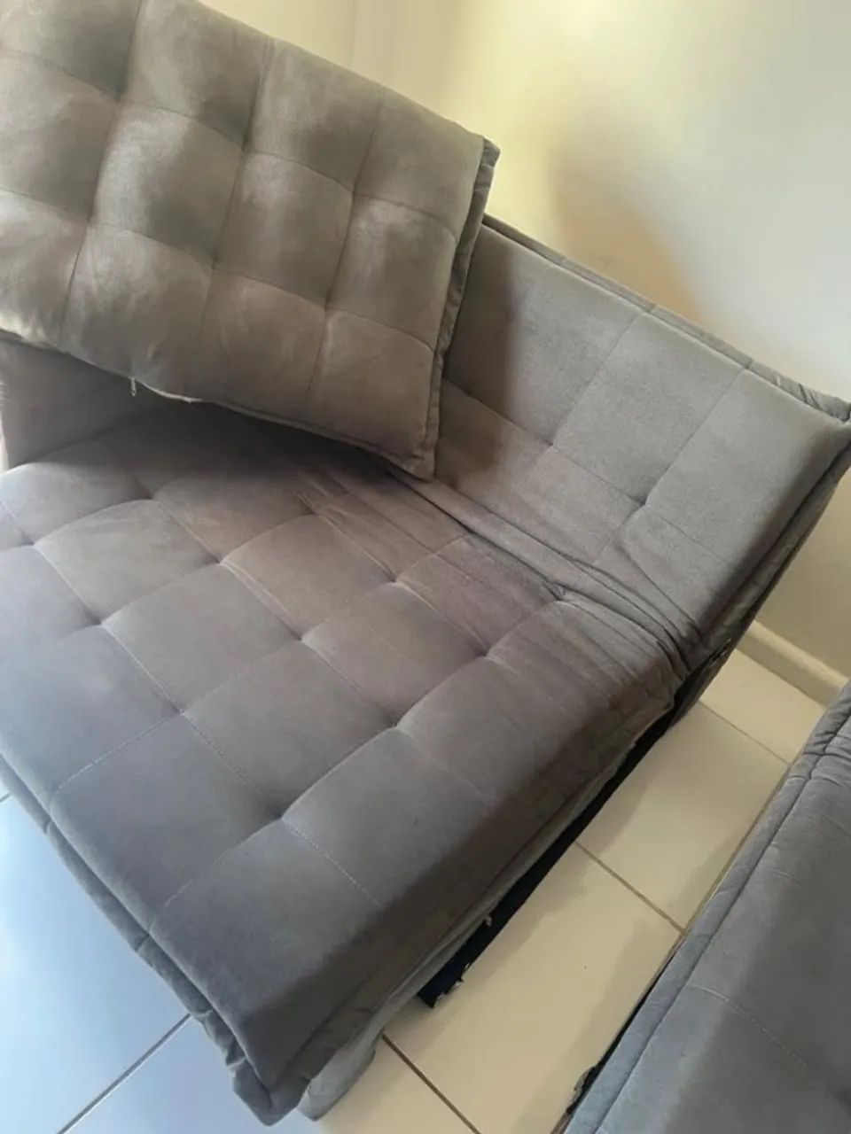 Sofá Retrátil Reclinável e Cama 2,15m Cama inBox Flex Suede Velusoft Cinza453011682027130883