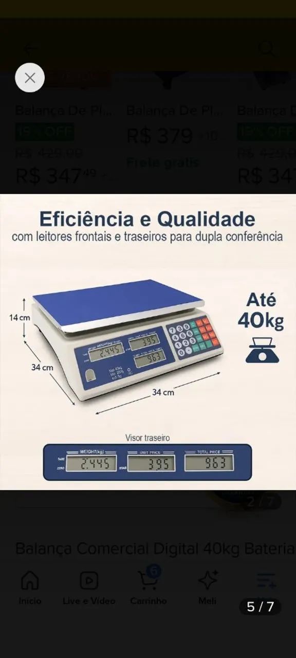 Balança digital 40kg