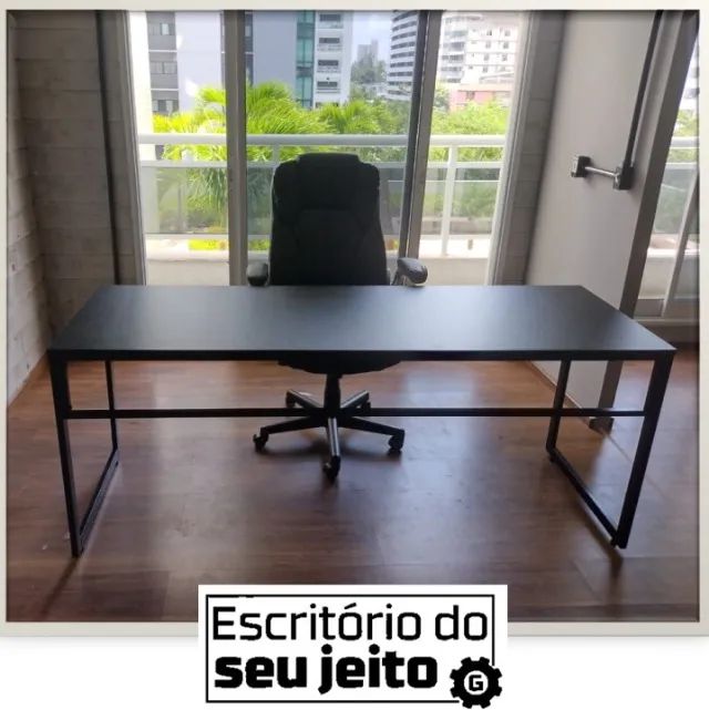 Escrivaninha Reforçada 1,80m NOVA Mesa Multiuso para Computador Notebook Home Office Birô - Foto 3