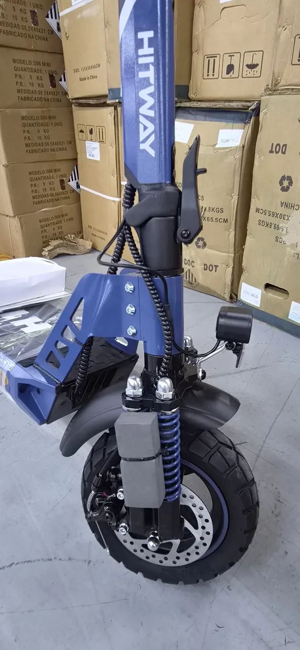 Patinete Elétrico Hitway H16 Potente E Compacto (Azul e Verde) - Foto 4