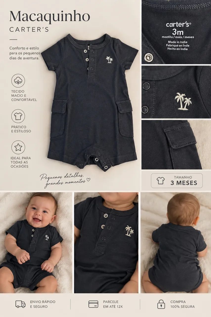Macaquinho carters 3 meses