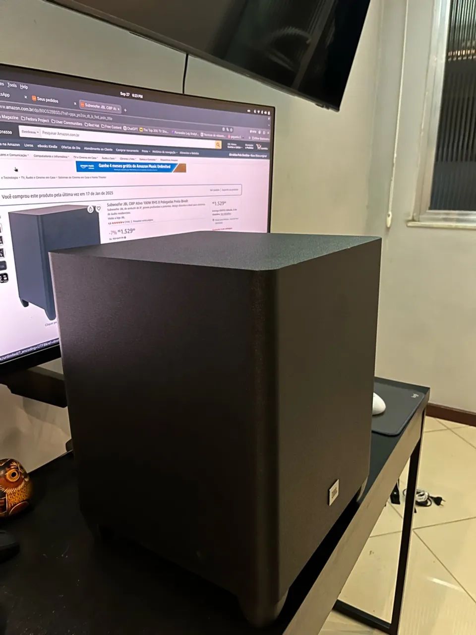 Subwoofer JBL Ci8P Ativo 100W RMS 8 Polegadas Preto Bivolt - Foto 3