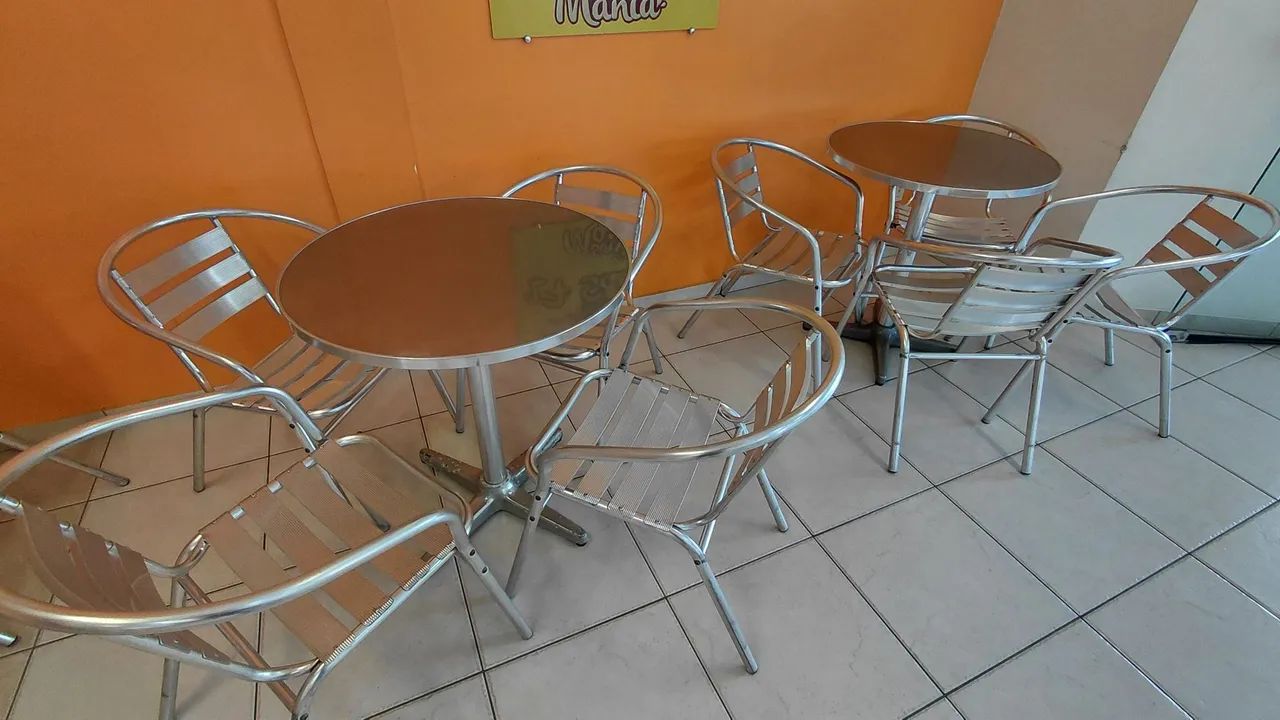 Jogo de mesa com 4 cadeiras de alumínio  - Foto 5