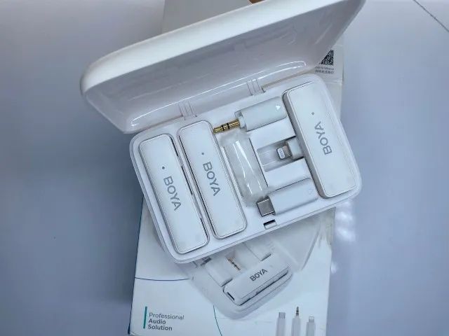 Microfone Lapela Boya Link 3 Em 1 Usb C 3.5mm Ios Branco - Foto 2