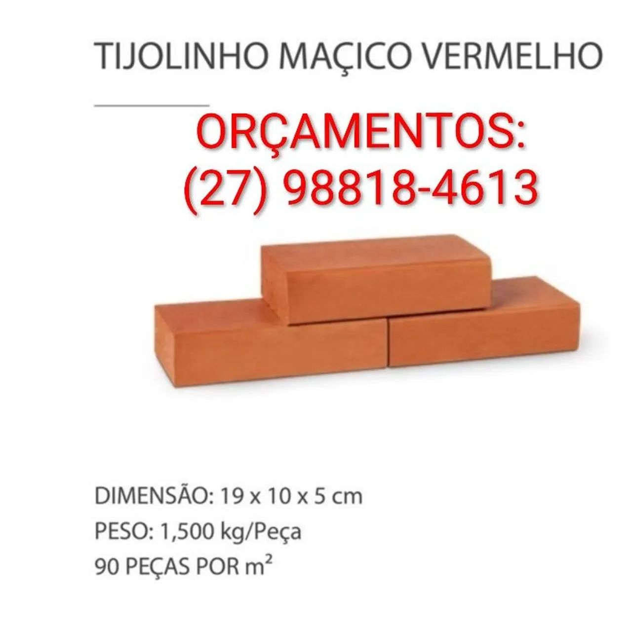 tijolinhos maciços para churrasqueira, vermelho , branco ou mesclado 