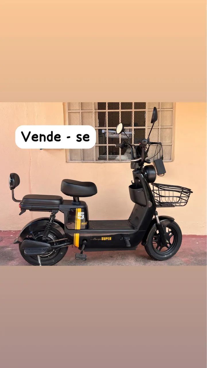 Bicicleta elétrica + acessórios