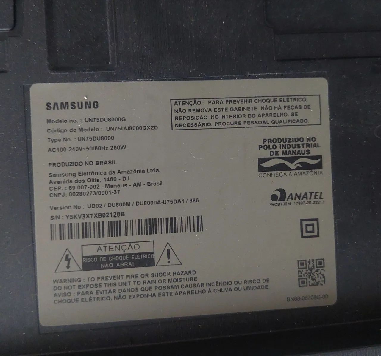 TV SAMSUNG 75 polegadas DANIFICADA/QUEBRADA  UN75DU8000G  - Foto 4