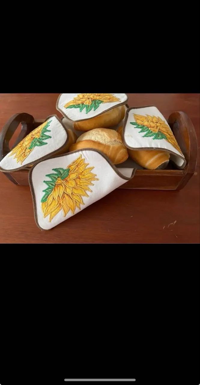 Toalha para cesta de pão, de algodão
