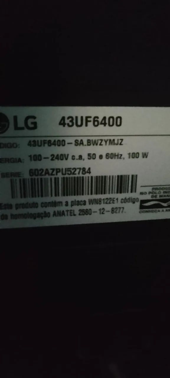 Tv LG smart 43 polegadas 