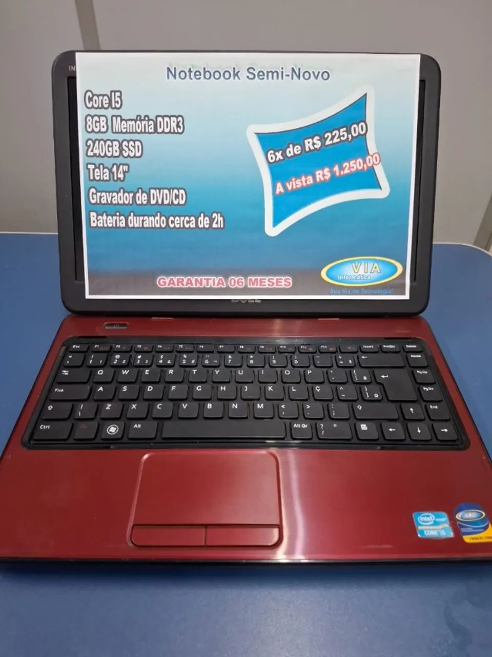 Notebook DELL - Core i5 - 256GB SSD | - 8GB Mem. - 6meses Garantia e Formatado - Foto 4