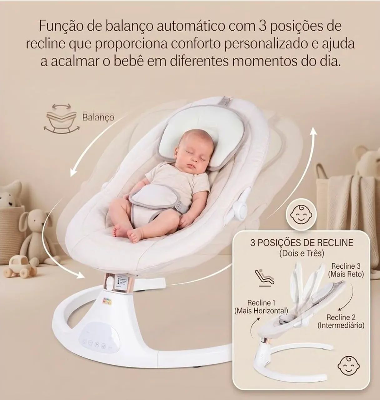Cadeira de balanço automática para bebê  - Foto 4