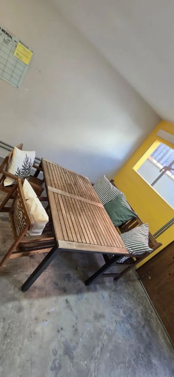 Conjunto Cadeiras + banco + almofadas + mesa  - Foto 2