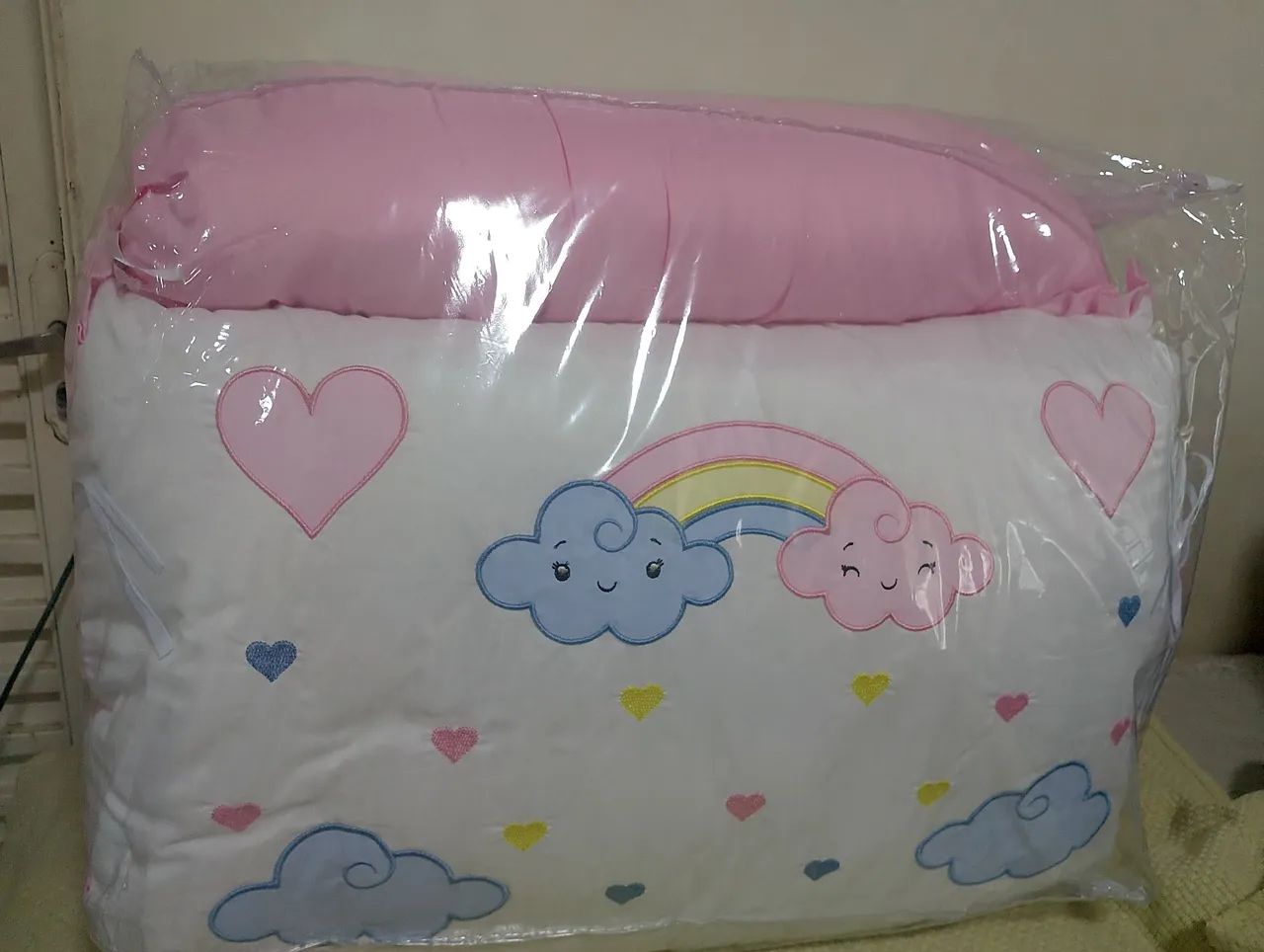 Kit berço 10 Peças nuvem carinhosa menina - Foto 5