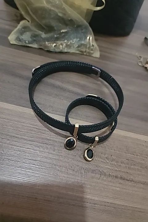 Conj. Premium Choker e pulseira BLACK - ROSA RIO - Foto 2
