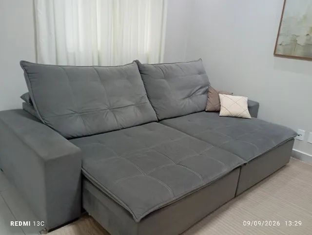 sofá em ótimo estado 3x1.15 M e aberto 1.80 M  - Foto 2