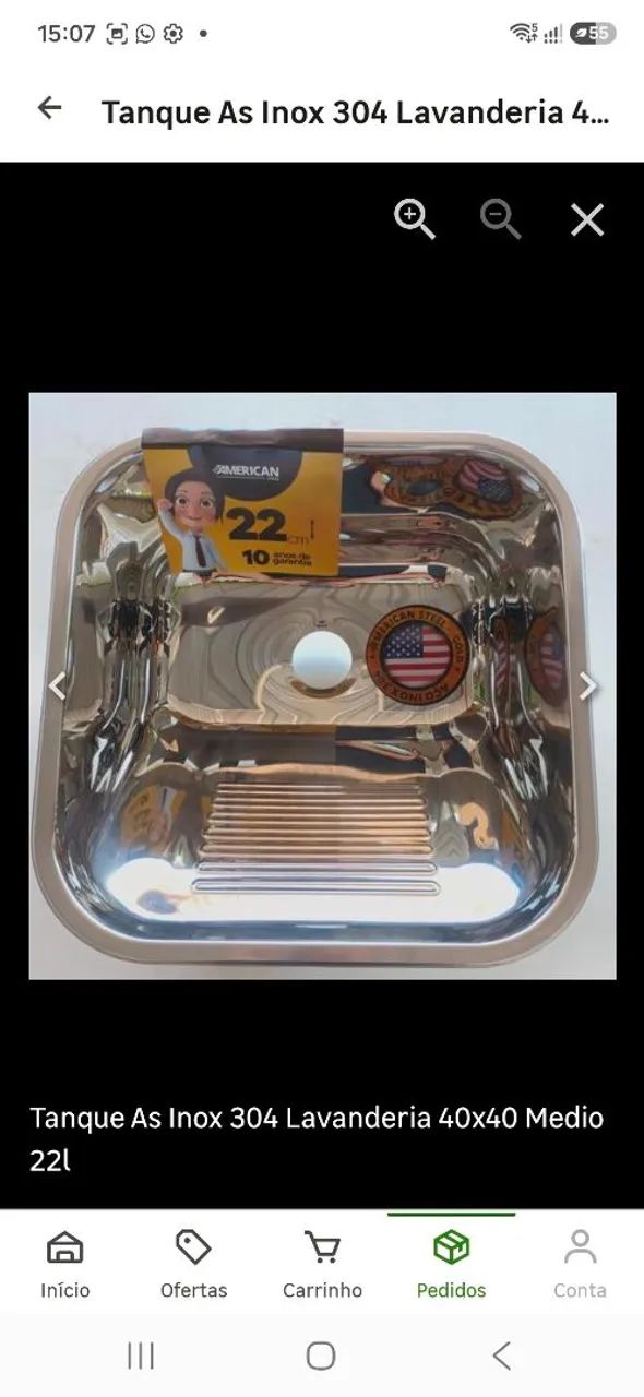 TANQUE EMBUTIR INOX  - Foto 2