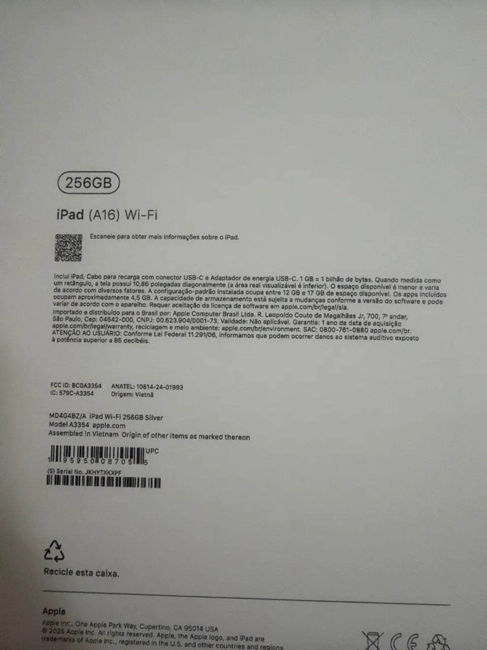 iPad 11 Polegadas 256GB Wi-Fi Silver - Lacrado com Nota Fiscal - Foto 2