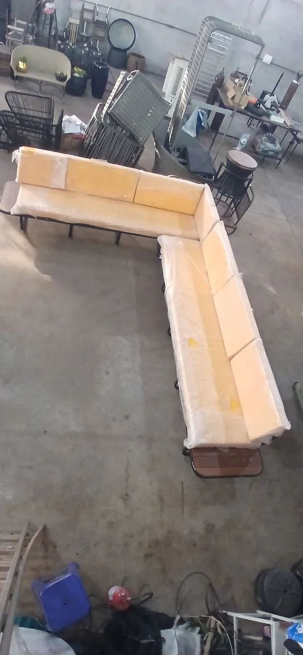 Sofá de Canto, Tecido Aqua Block Impermeável medida 3x4 