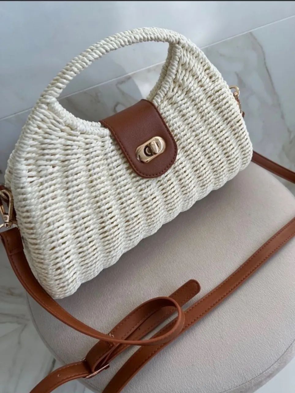 Bolsa meia lua off white - Foto 3