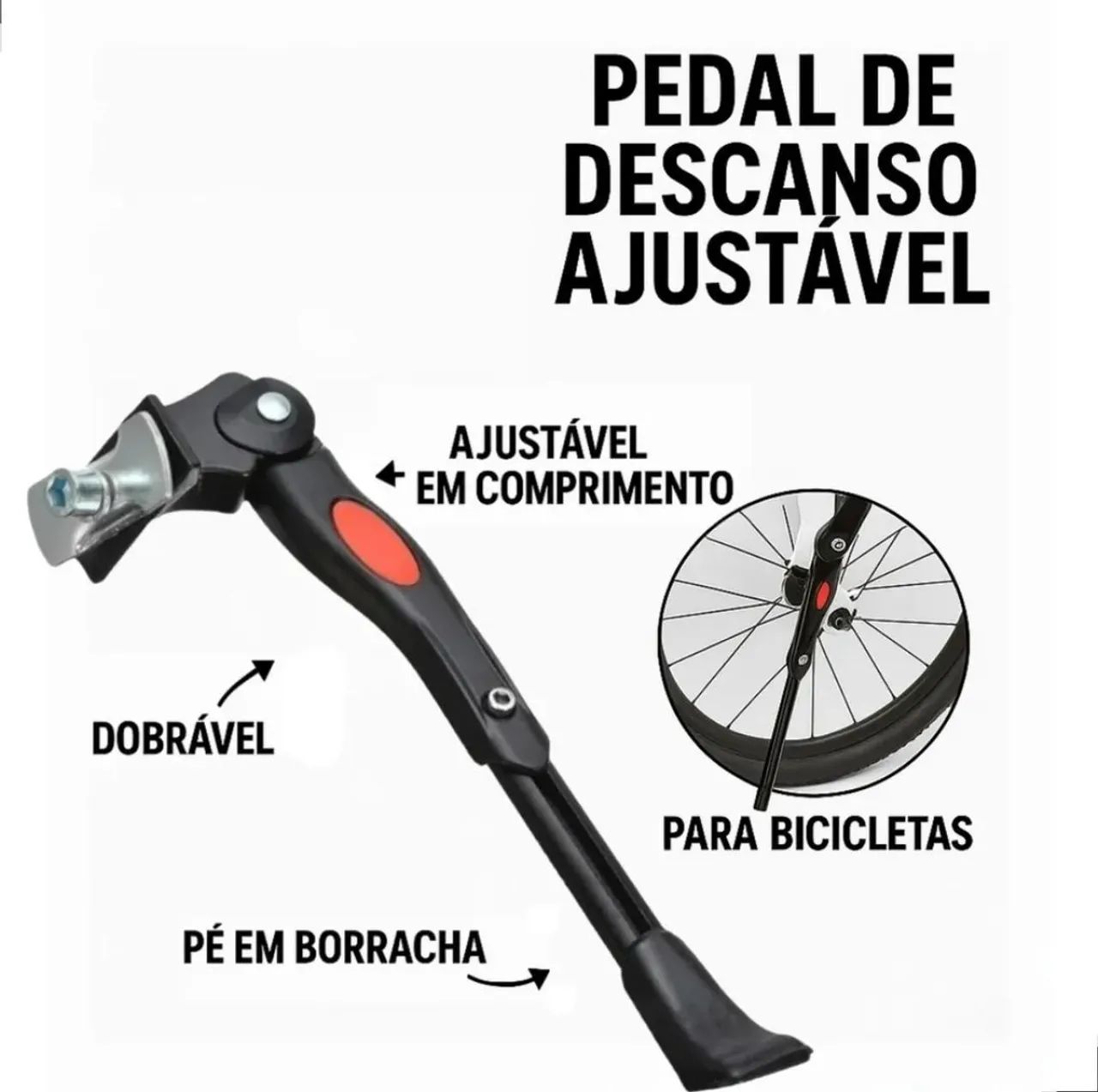 Descanso Pezinho Lateral Para Bicicleta Bike Com Regulagem Aro 20 A 29