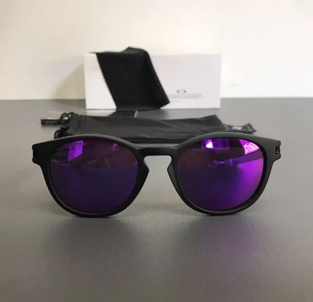 óculos de sol oakley latch round violeta - Foto 5