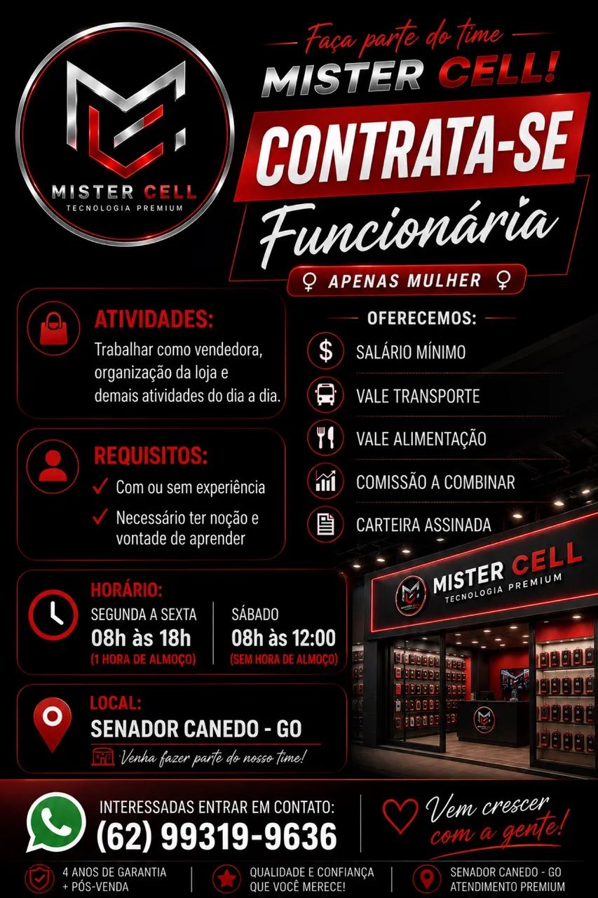 Vaga de emprego para mulher 