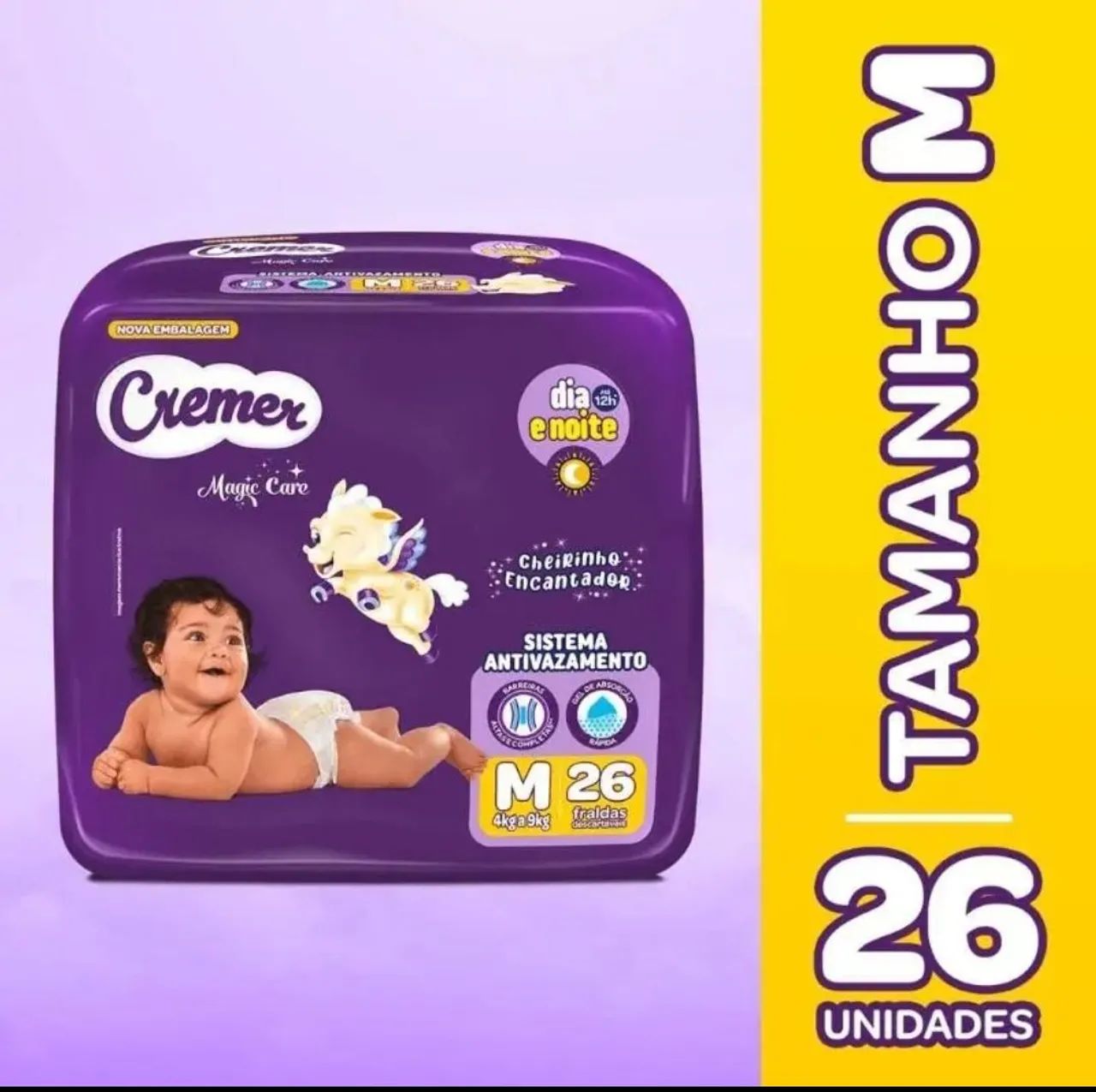 Fralda Cremer Magic Care M com 26 unidades