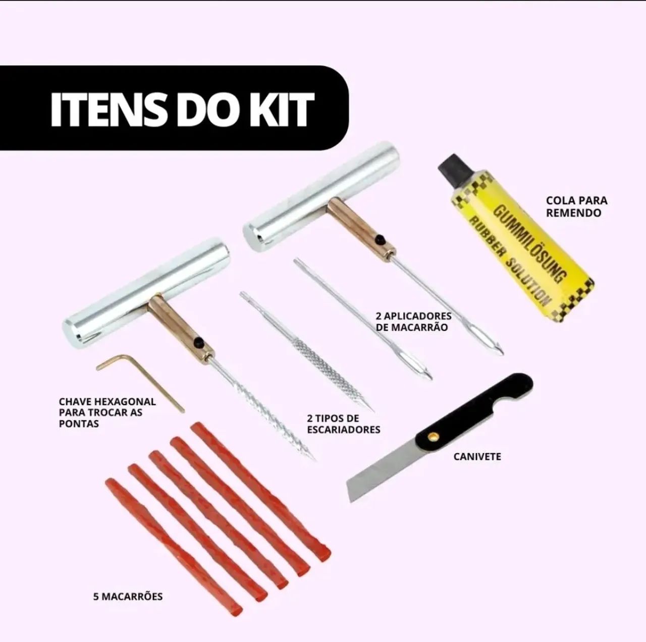 Kit reparo de pneu sem camera - Foto 5