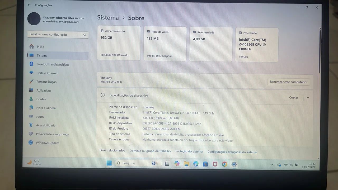 Vendo notebook modelo IdeaPad S145-15IIL - Foto 4