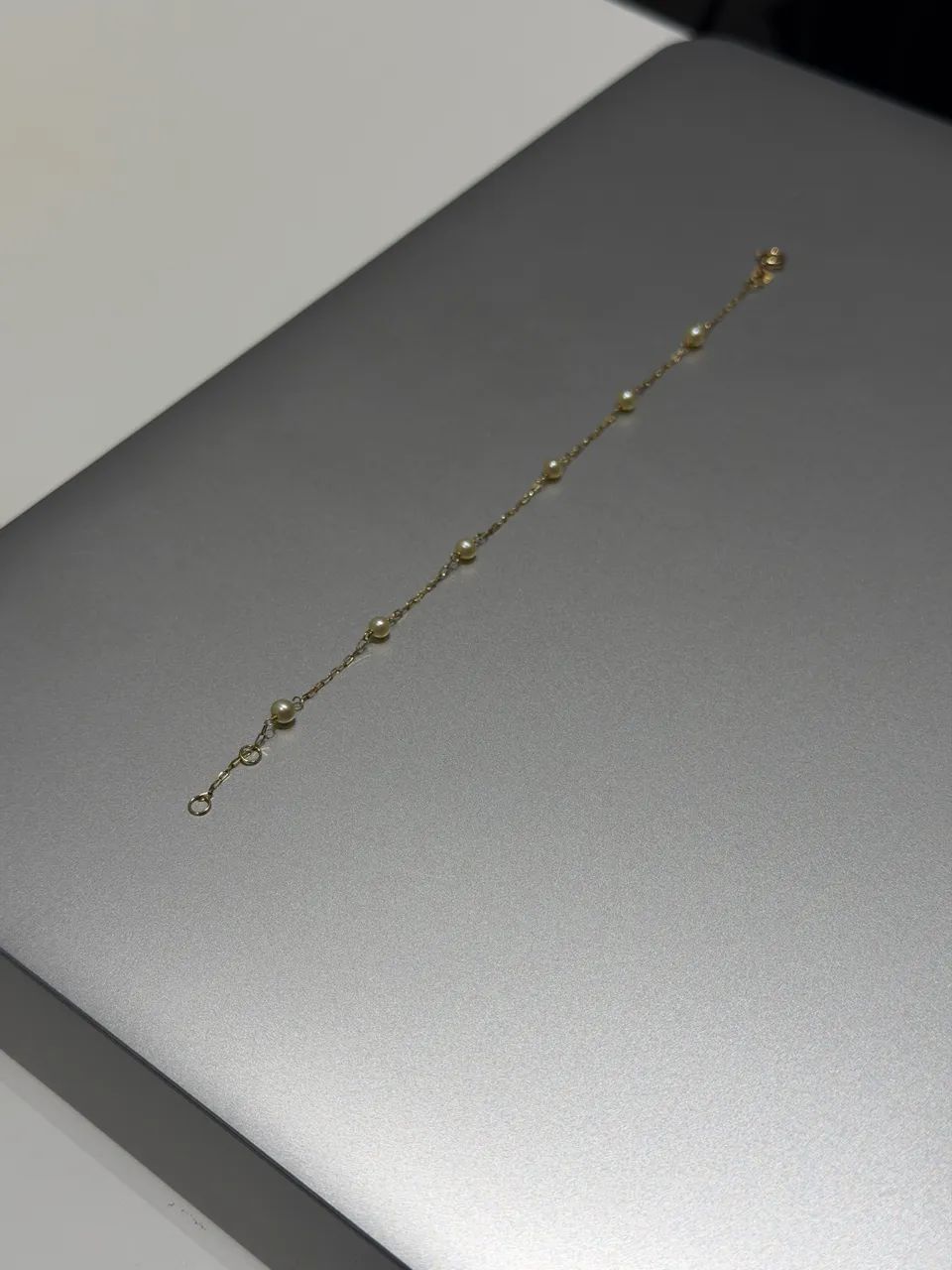 Pulseira infantil de ouro 18k com pérolas naturais  - Foto 4