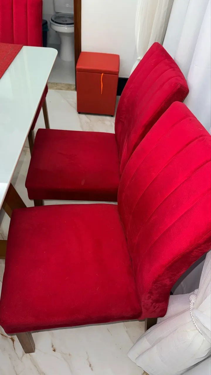 Cadeira estofadas vermelha  - Foto 3