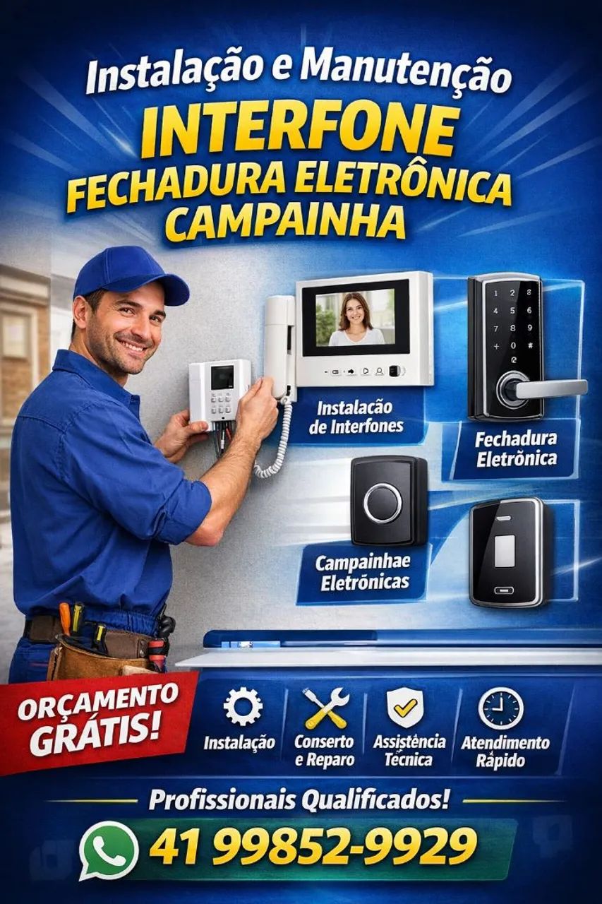 INSTALAÇÃO DE INTERFONE, FECHADURA ELETRÔNICA E CAMPAINHA