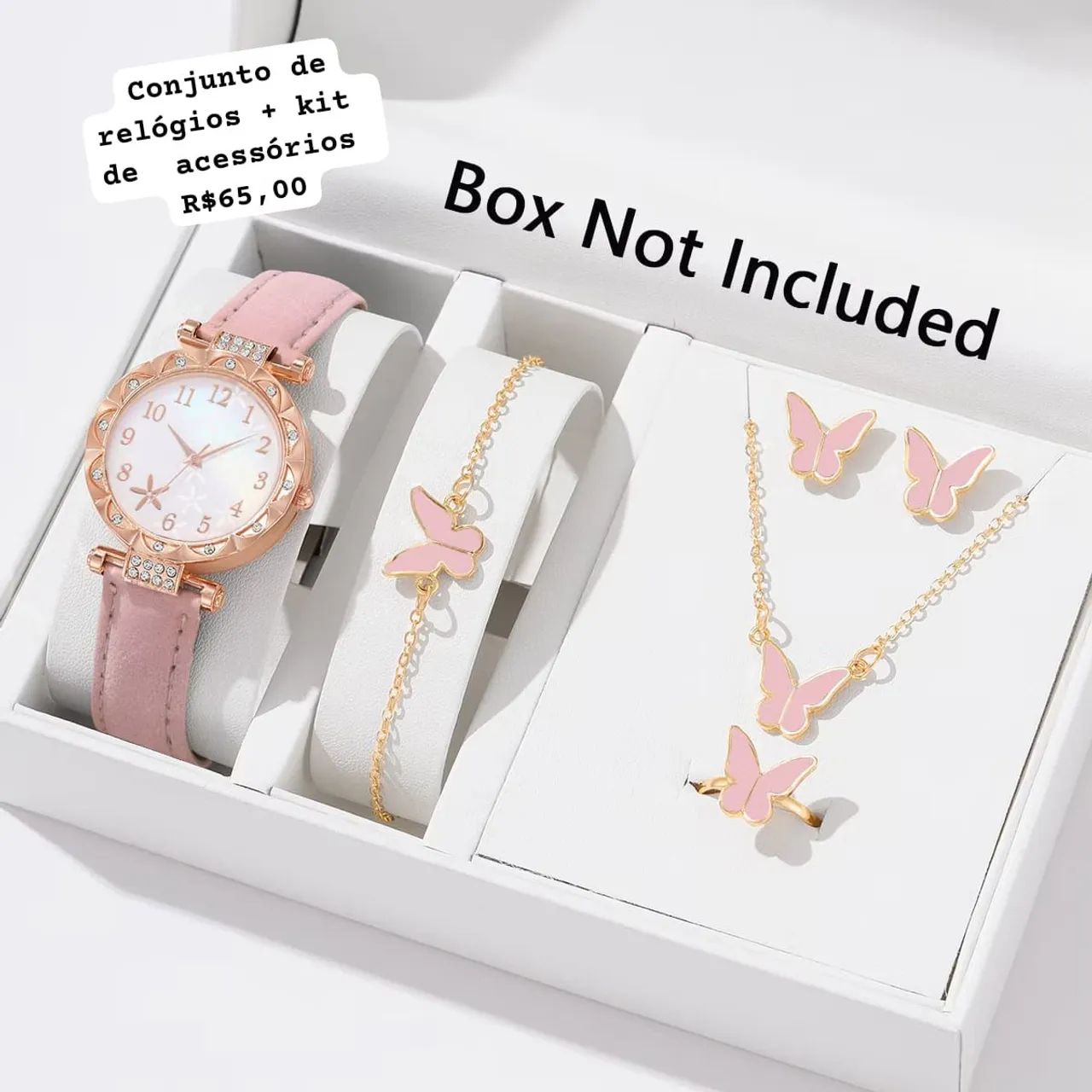 Kit relógio feminino mais acessório linha premium