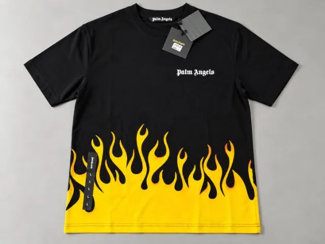 Camiseta Palm Angels Firestarter Preta/Amarela Tam. L - Nova