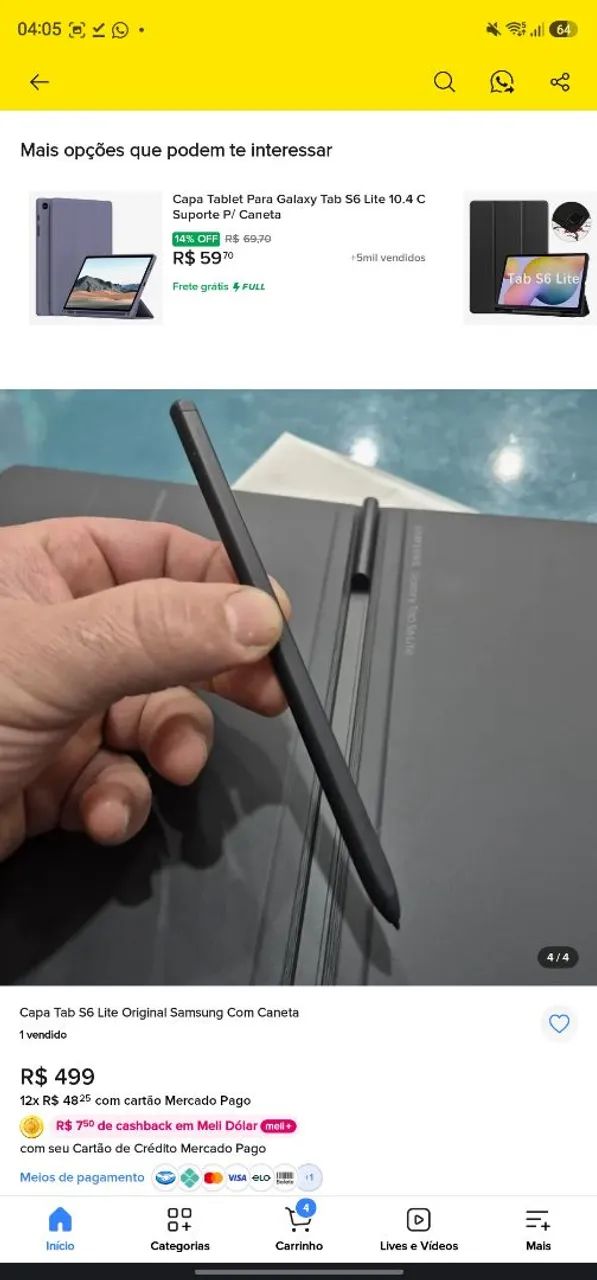Case e Caneta original Tab S6 Lite - 150 - Foto 5
