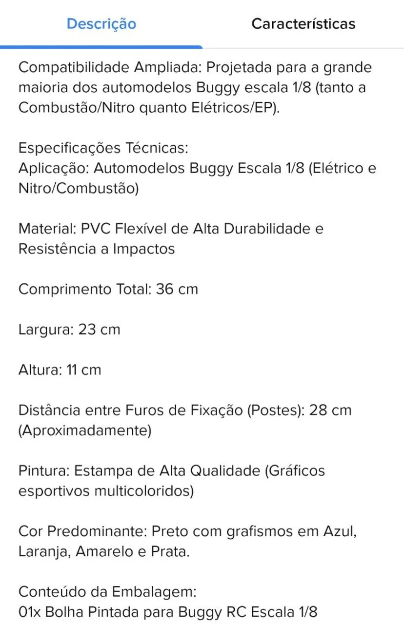 Bolha Para Automodelo Rc Buggy 1/8 - Zerada! - Foto 2
