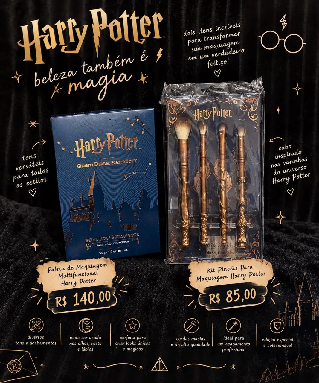 kit de pincéis Harry Potter- Paleta multifuncional