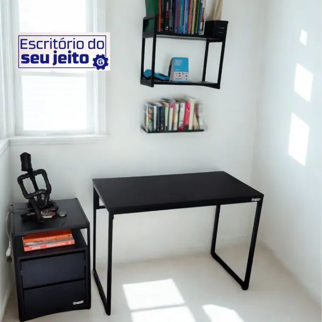  Mesa de Escritório Reforçada 1m NOVA Birô Industrial Multiuso para Computador Notebook  - Foto 2