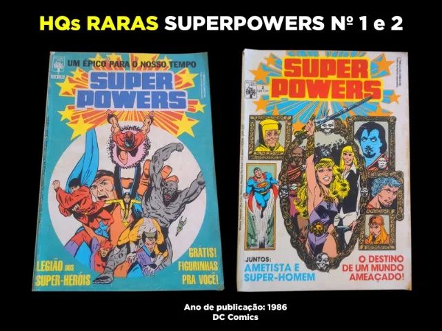 HQs Raras SUPERPOWERS nº 1 e 2 de 1986 / Editora Abril - Dc Comics