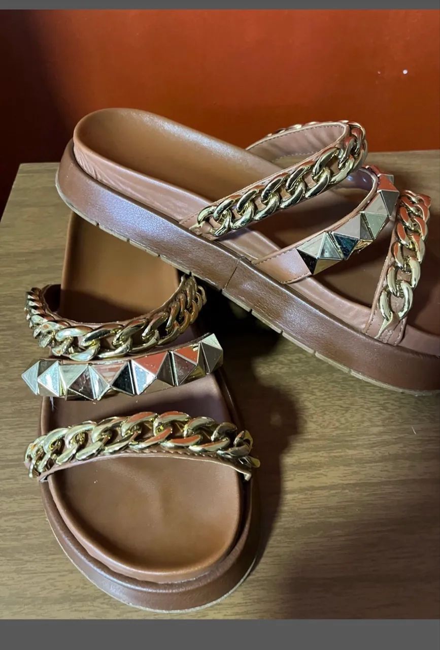 Papete feminina flatform caramelo  - Foto 2