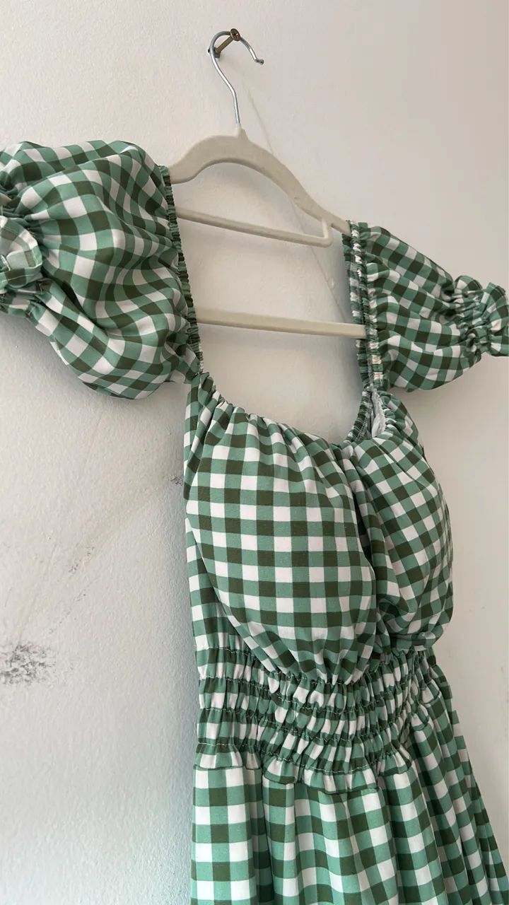 Vestido verde xadrez TAM M  - Foto 4