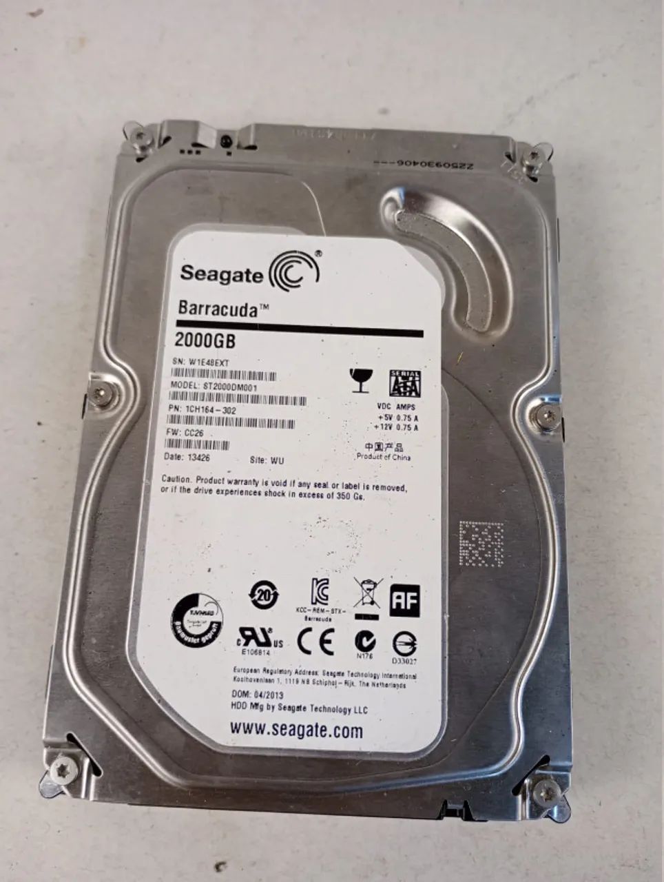 HD Seagate Barracuda 2TB ST2000DM001 (Não Funciona / No Estado para Peças e PCB)