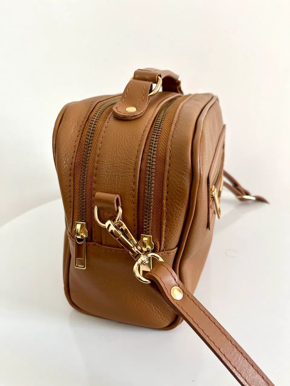 Bolsa em couro legítimo baú  - Foto 3