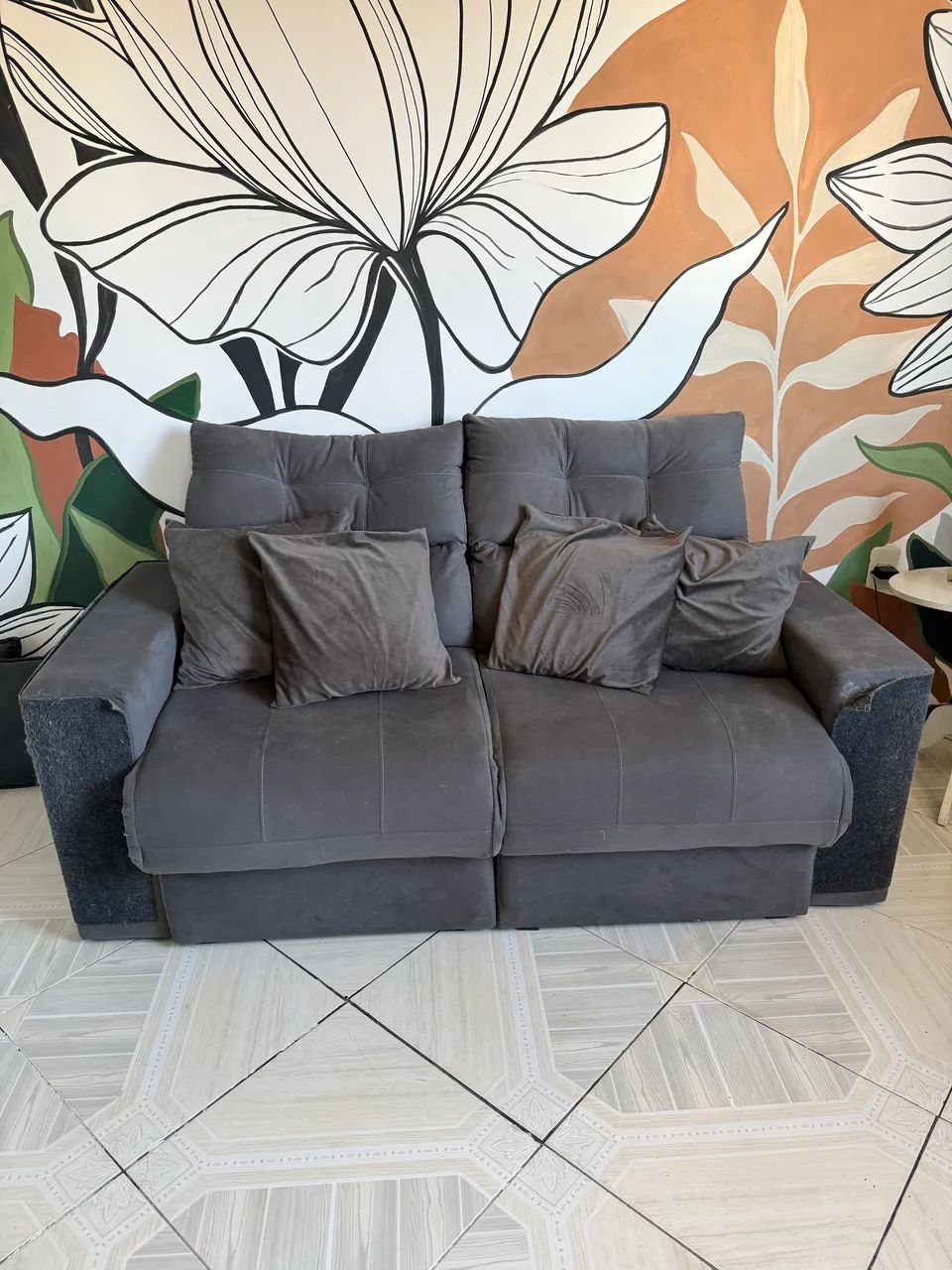 Sofá retrátil 3 lugares 65581374720130124