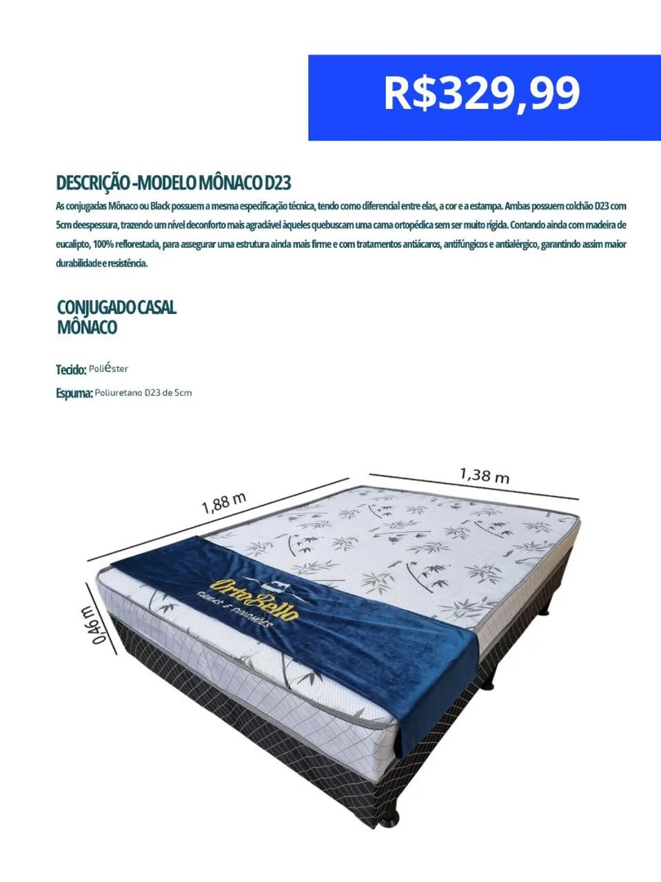 Cama casal Mônaco 