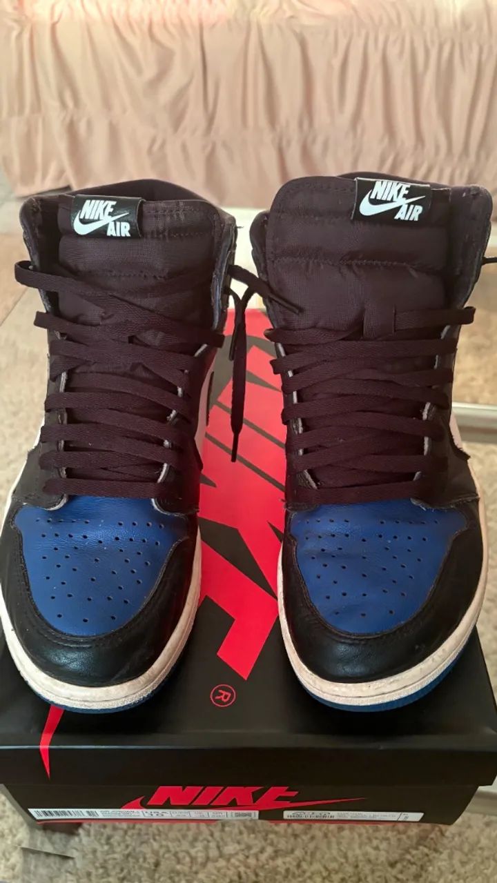 Tênis Air Jordan 1 High Royal Toe Original - Foto 2